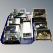 A tray containing James Bond die cast vehicles.