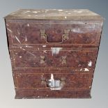 A vintage Victory three drawer tin chest