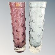 Two Tamara Aladin bubble glass vases.