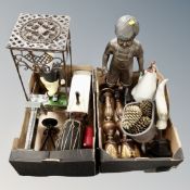 Two boxes of contemporary ornaments,