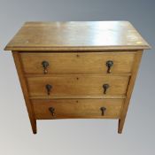 An Edwardian three drawer chest