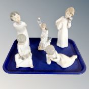 Five Nao figures - Children in night dress