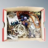 A small box of good quality costume jewellery