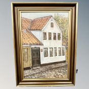 Danish School : Tiled house, oil on canvas,