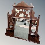 A Victorian mahogany framed overmantel mirror