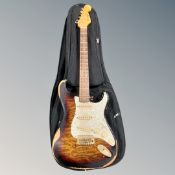 A Richwood electric guitar in carry bag.