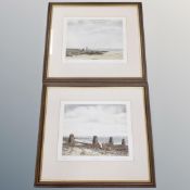 Two limited edition Patricia Langmead signed limited edition prints depicting coastal scenes,