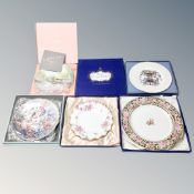 Five assorted boxed collector's plates including Wedgwood and Royal Doulton