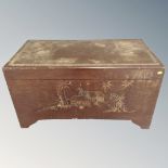 A carved camphor wood box