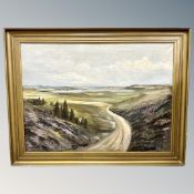 J Hansen : Path through landscape, oil on canvas,