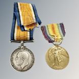 A First World War pair comprising Victory Medal and British War Medal named to 2451 GNR. R.