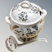 A Portmeirion soup tureen with ladle
