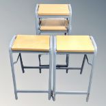 Four school bench stools