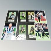 Five Newcastle United autographs with pictures in frames, Steve Howie, John Barnes, Warren Barton,