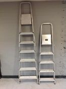 Two aluminium step ladders