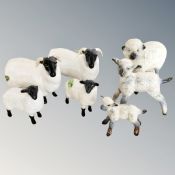 Seven Beswick figures - Sheep,