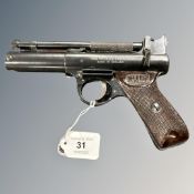 A Webley and Scott Premier .22 air pistol.