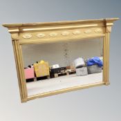 A Victorian style gilded overmantel mirror,