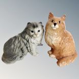 Two Beswick cats (large).