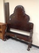 A 19th century Continental double mahogany bed frame