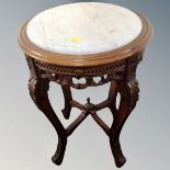 A Victorian style marble topped plant table