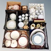 A pallet of china, dinner ware, mugs, coffee cups, Denby,