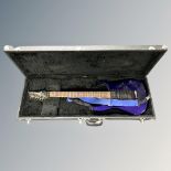An Ibanez electric guitar, serial number F9705221, Made in Japan, in hard carry case.