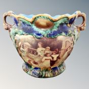 A Minton style pottery jardiniere,