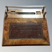 A Victorian rosewood clerk's slope with inset panel