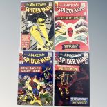 Four Marvel The Amazing Spider-Man 12 cent Comics, 27, 28, 30 and 31, in plastic covers.