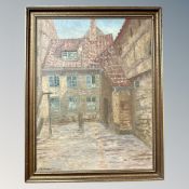 Danish School : Courtyard, oil on canvas,