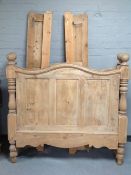 A 19th century pine bed frame