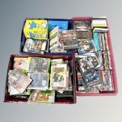 Three crates containing large quantity of DVDs, Xbox 360 games etc.