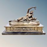 After John Henry Foley RA RHA (1818-1874) Ino and Bacchus, cast bronze on black marble base,