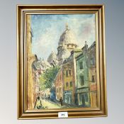 Continental School : Street scene, oil on canvas, 39 cm x 29 cm, framed.