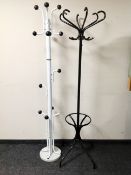 Two contemporary hat and coat stands