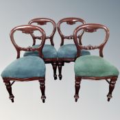 Four Victorian style balloon backed chairs