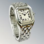 A lady's Cartier stainless steel Panthere quartz wristwatch, ref.