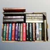 A box of hard backed J R R Tolkien volumes including The Lord of the Rings etc to include a Harper