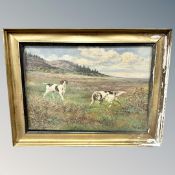 A Wagner : Gun dogs, oil on canvas, 67 cm x 48 cm, framed.