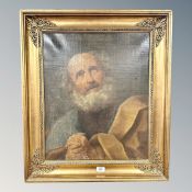 Continental School : Portrait of St. Peter, oil on canvas, 58 cm x 48 cm, framed.