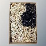 A box of faux and other pearls,