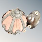 An Art Deco copper pendant light fighting.