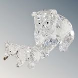 A Swarovski crystal bear with cub (2).