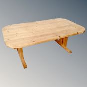 A pine low coffee table