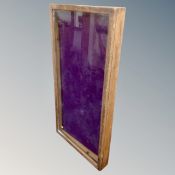 A pine glazed counter top display cabinet.