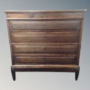 A 19th century oak five drawer chest