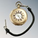 A Waltham 9ct gold half-hunter pocket watch, fifteen jewel lever movement numbered 11,740,475,