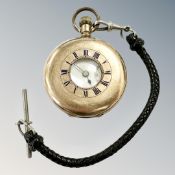 A Waltham 9ct gold half-hunter pocket watch, fifteen jewel lever movement numbered 11,740,475,