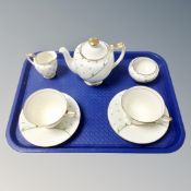 A Royal Doulton part tea set, Yvonne pattern.